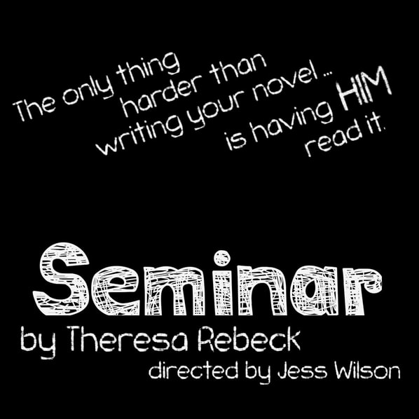 The logo for Seminar is a black square with all words in sans serif lettering designed to look like white chalk lettering. The top one-third has the words 